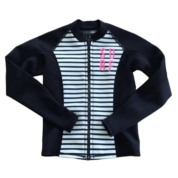 Amuse Society Aloha Surf Striped Zipped Rashguard size S - Picture 1 of 10